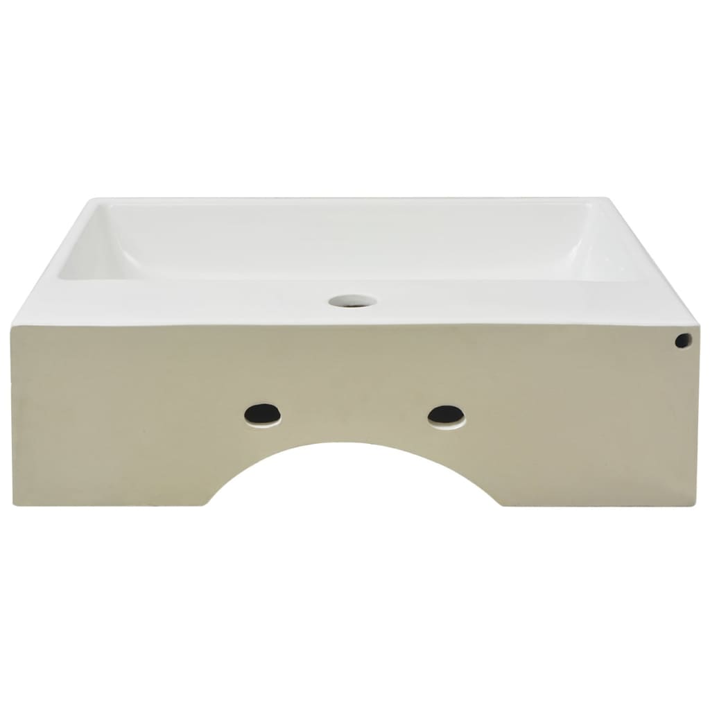 Wastafel Met Kraangat Wit 51,5X38,5X15 Cm Keramiek 51.5 x 38.5 x 15 cm