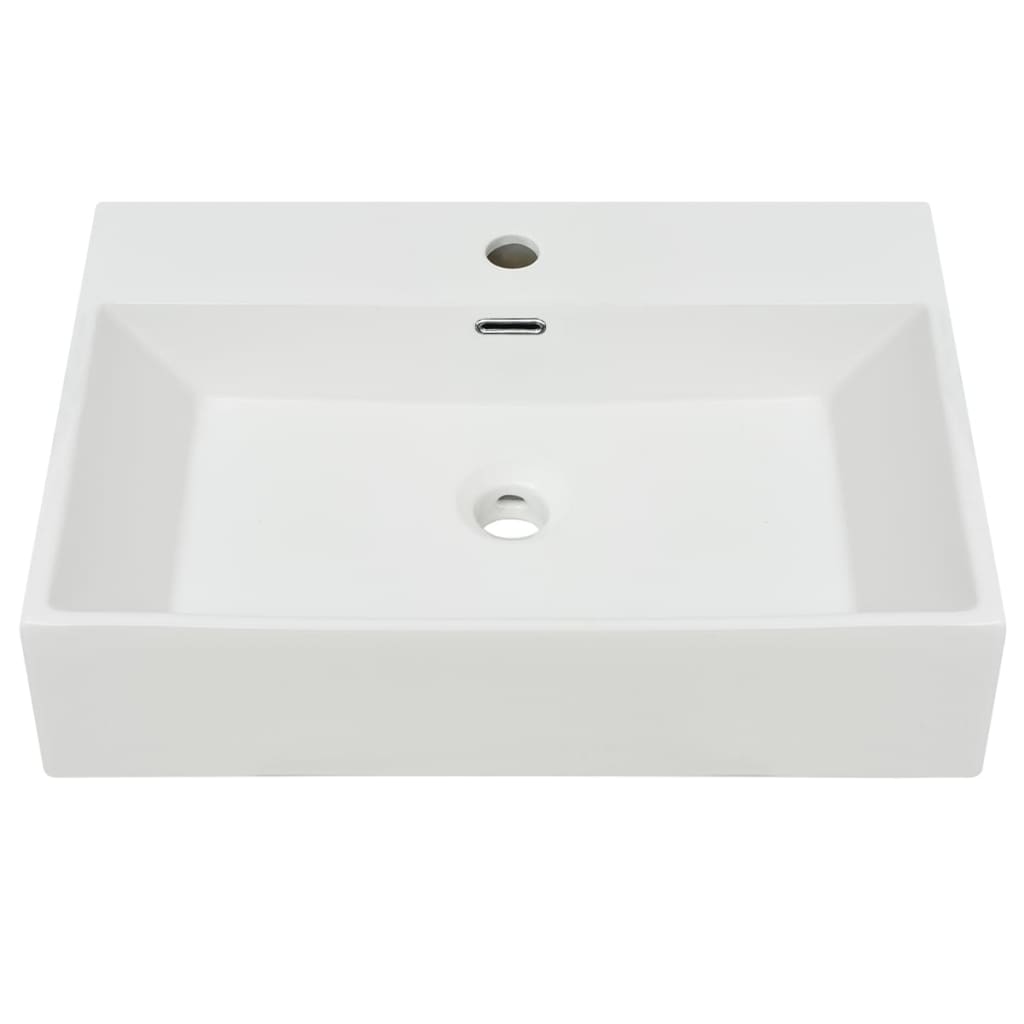Wastafel Met Kraangat Wit 60,5X42,5X14,5 Cm Keramiek 60.5 x 42.5 x 14.5 cm