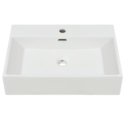Wastafel Met Kraangat Wit 60,5X42,5X14,5 Cm Keramiek 60.5 x 42.5 x 14.5 cm