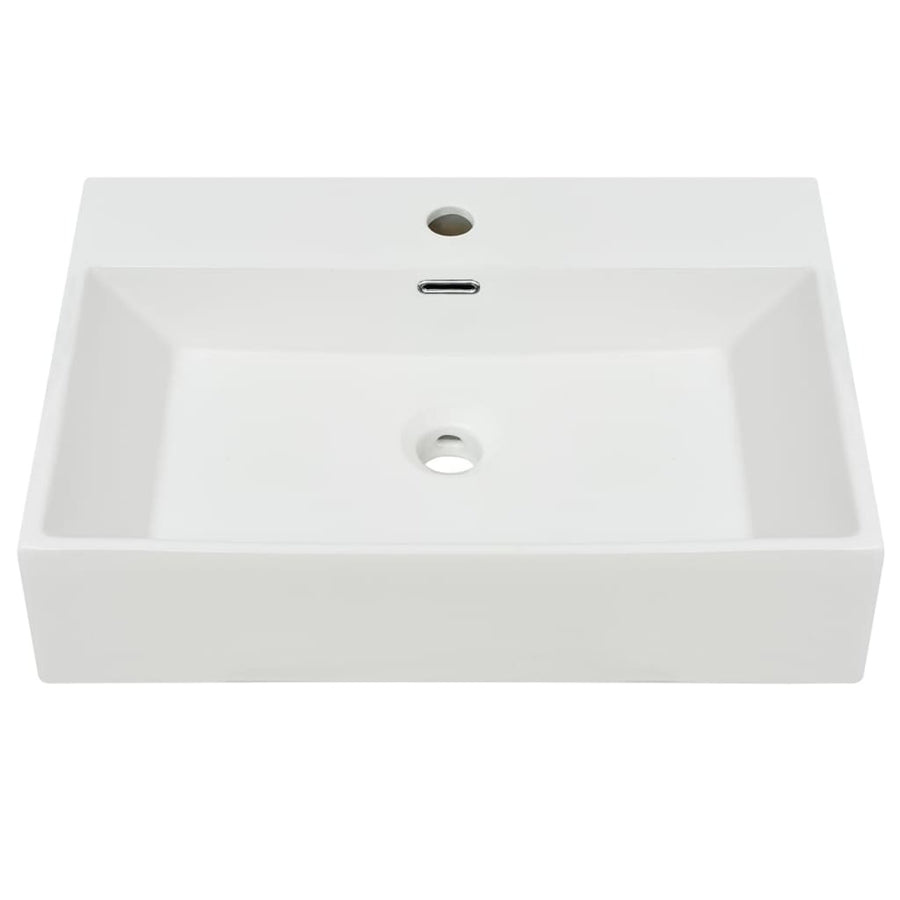 Wastafel Met Kraangat Wit 60,5X42,5X14,5 Cm Keramiek 60.5 x 42.5 x 14.5 cm