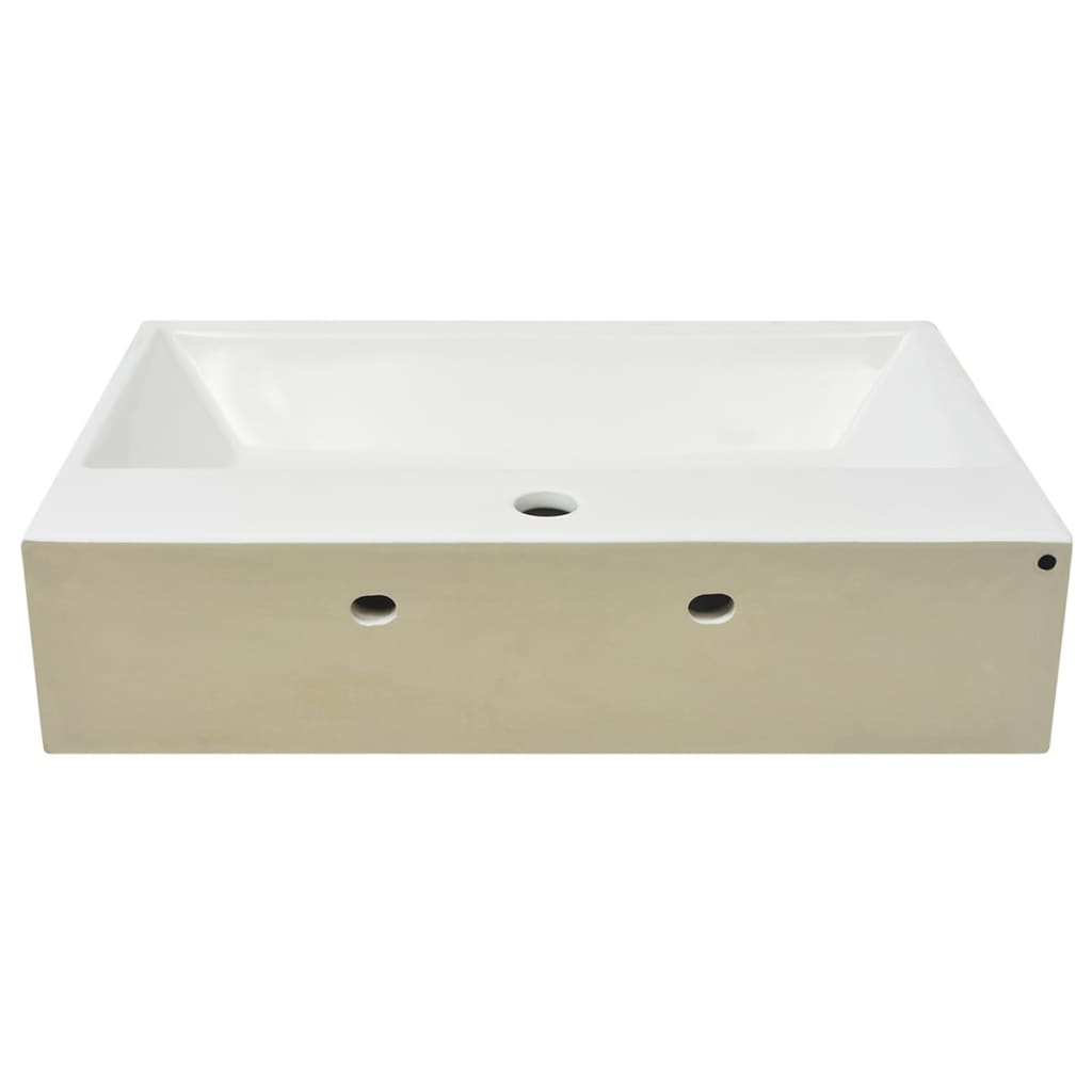 Wastafel Met Kraangat Wit 60,5X42,5X14,5 Cm Keramiek 60.5 x 42.5 x 14.5 cm