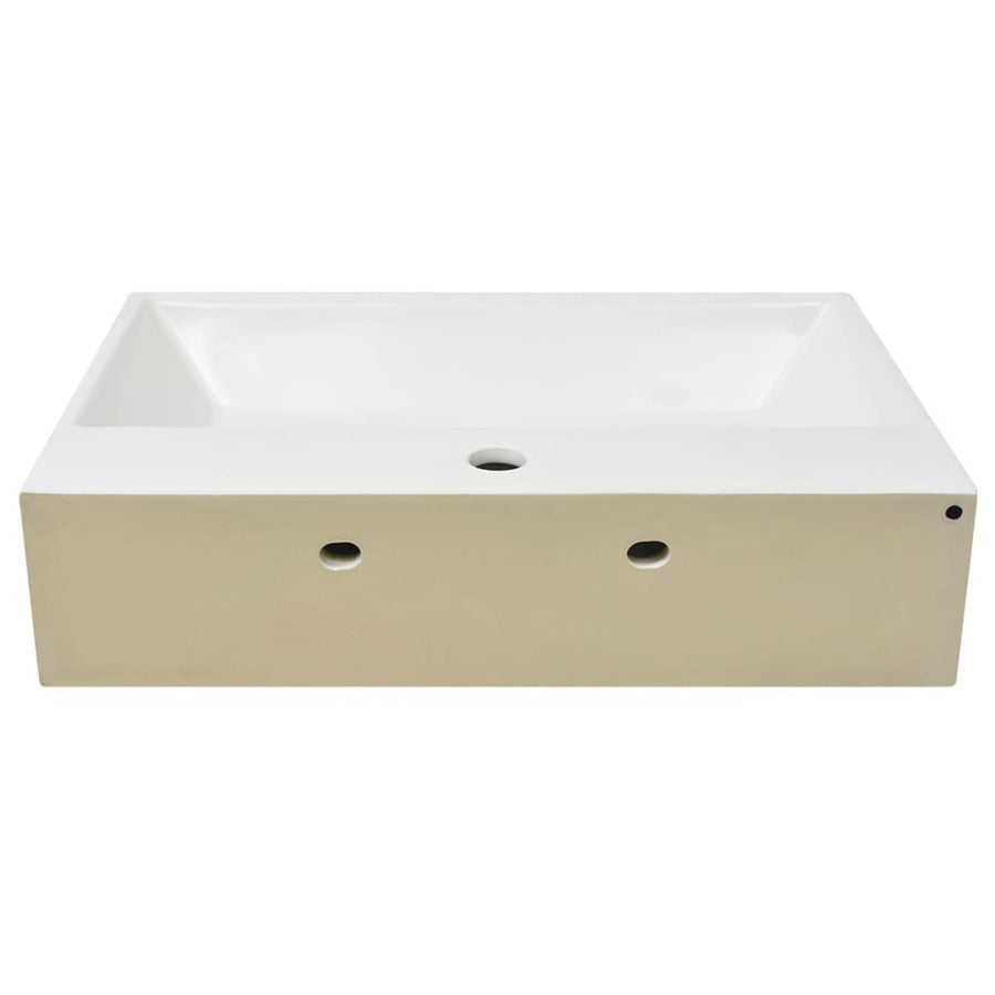 Wastafel Met Kraangat Wit 60,5X42,5X14,5 Cm Keramiek 60.5 x 42.5 x 14.5 cm