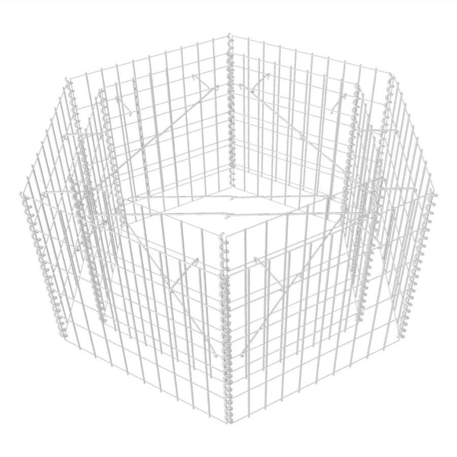 Gabion Plantenbak Verhoogd Zeshoekig 100 x 90 x 50 cm