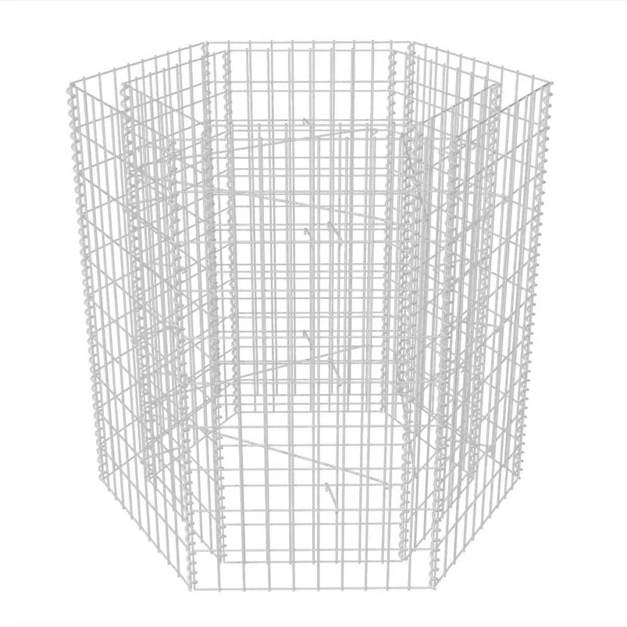Gabion Plantenbak Verhoogd Zeshoekig 100 x 90 x 100 cm