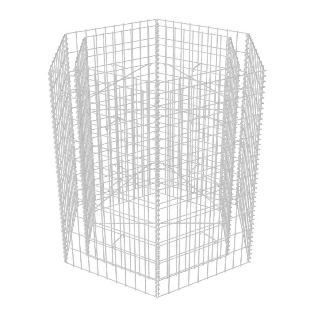 Gabion Plantenbak Verhoogd Zeshoekig 100 x 90 x 100 cm