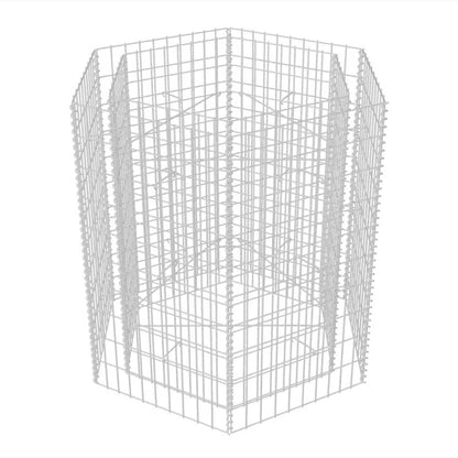 Gabion Plantenbak Verhoogd Zeshoekig 100 x 90 x 100 cm