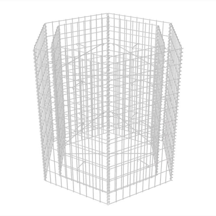 Gabion Plantenbak Verhoogd Zeshoekig 100 x 90 x 100 cm
