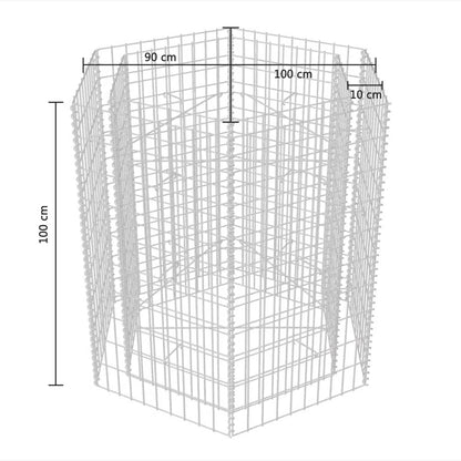 Gabion Plantenbak Verhoogd Zeshoekig 100 x 90 x 100 cm