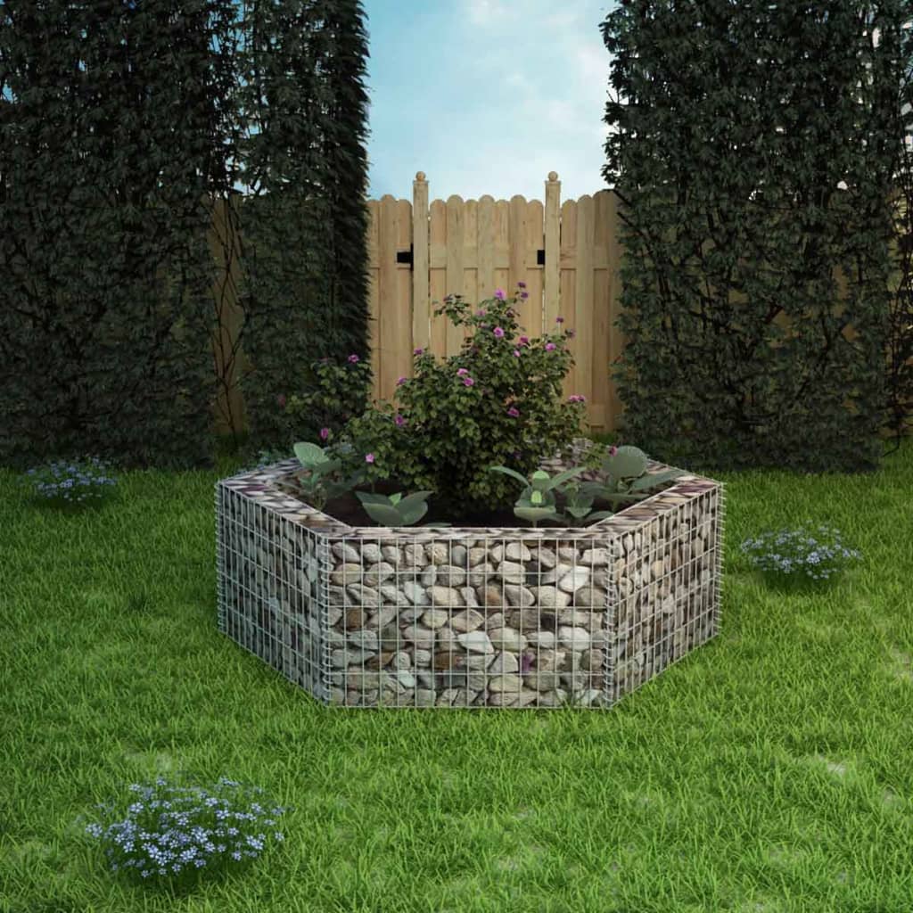 Gabion Plantenbak Verhoogd Zeshoekig 60X40X50 Cm 160 x 139 x 50 cm