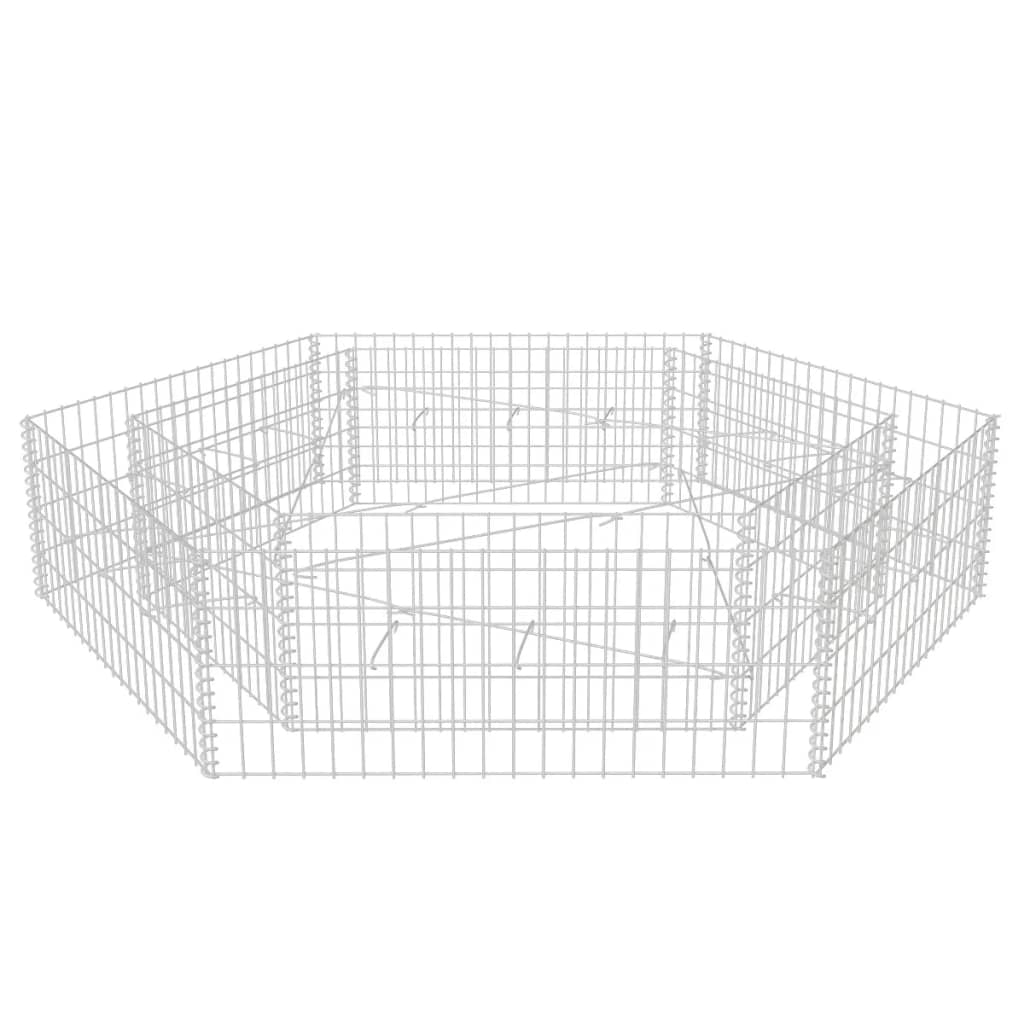 Gabion Plantenbak Verhoogd Zeshoekig 200 x 173 x 40 cm