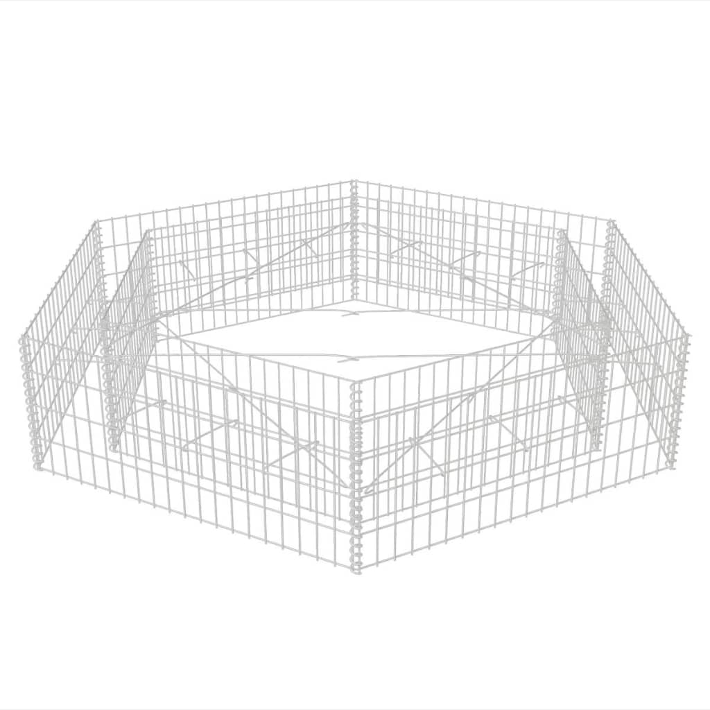 Gabion Plantenbak Verhoogd Zeshoekig 200 x 173 x 40 cm