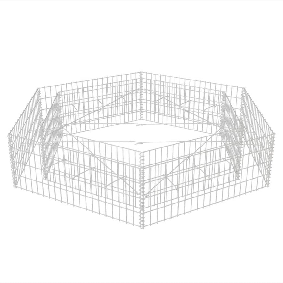 Gabion Plantenbak Verhoogd Zeshoekig 200 x 173 x 40 cm