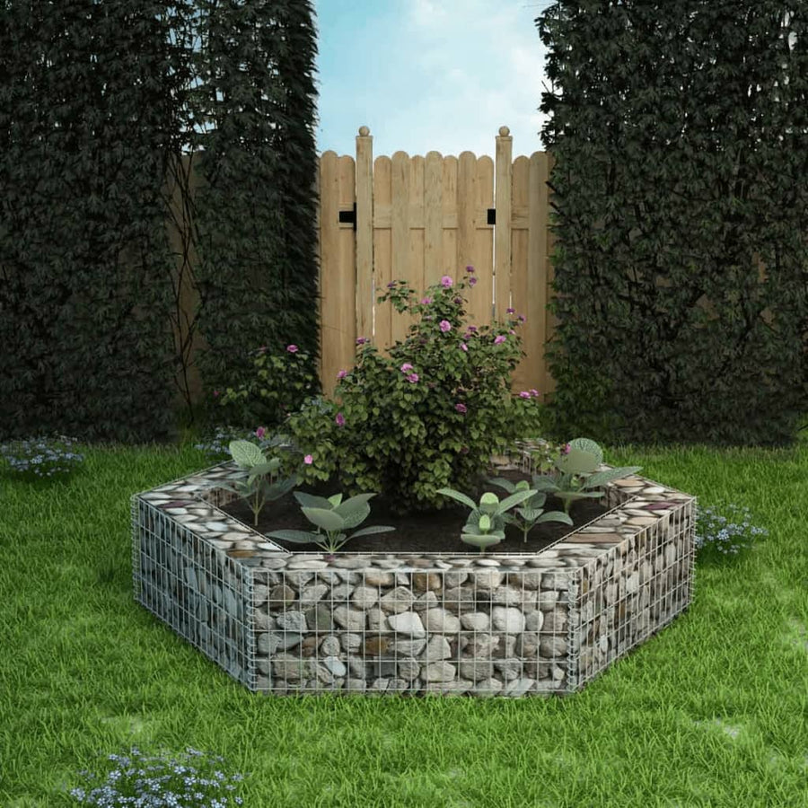 Gabion Plantenbak Verhoogd Zeshoekig 200 x 173 x 40 cm