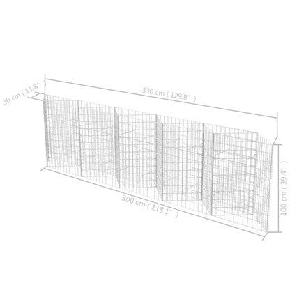 Gabion Mand Gegalvaniseerd Staal 300 x 30 x 100 cm
