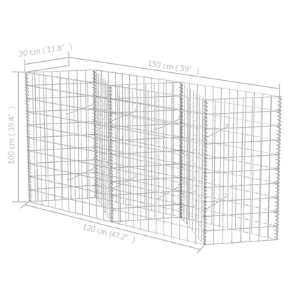Gabion mand 120x30x100 cm gegalvaniseerd staal 120 x 30 x 100 cm