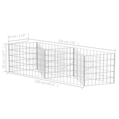 Gabion mand 120x30x50 cm gegalvaniseerd staal 120 x 30 x 50 cm