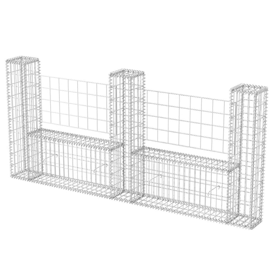 Gabion mand U-vormig 240x20x100 cm staal 240 x 20 x 100 cm