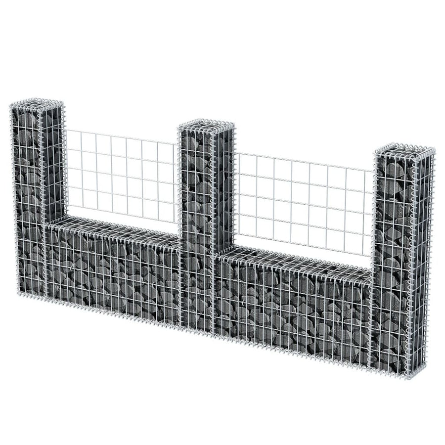 Gabion mand U-vormig 240x20x100 cm staal 240 x 20 x 100 cm