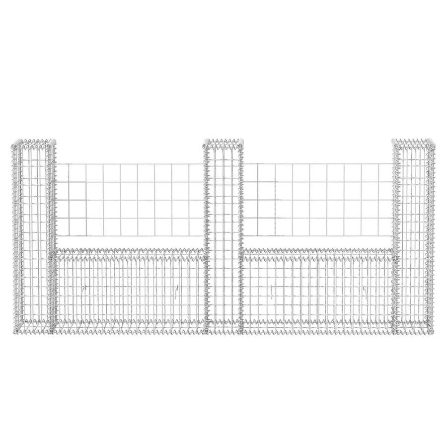 Gabion mand U-vormig 240x20x100 cm staal 240 x 20 x 100 cm