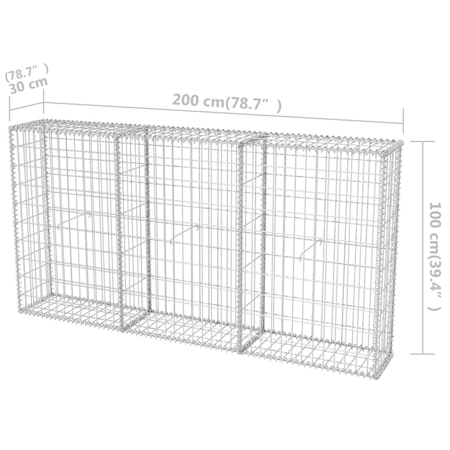 Gabion Mand Gegalvaniseerd Staal 200 x 30 x 100 cm