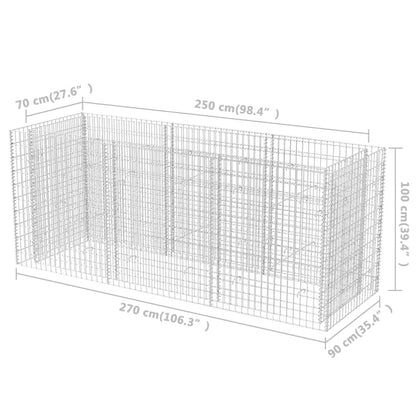 Gabion Plantenbak Verhoogd Staal 270 x 90 x 100 cm