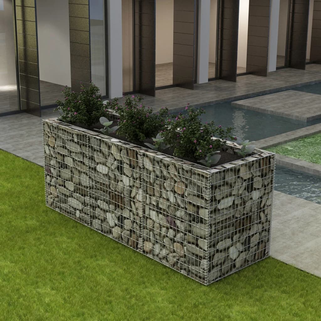 Gabion Plantenbak Verhoogd Staal 270 x 90 x 100 cm