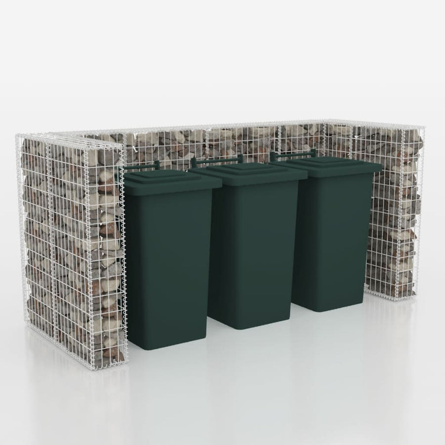 Schanskorf Drievoudige Vuilnisbak Ombouw Staal 250 x 100 x 120 cm
