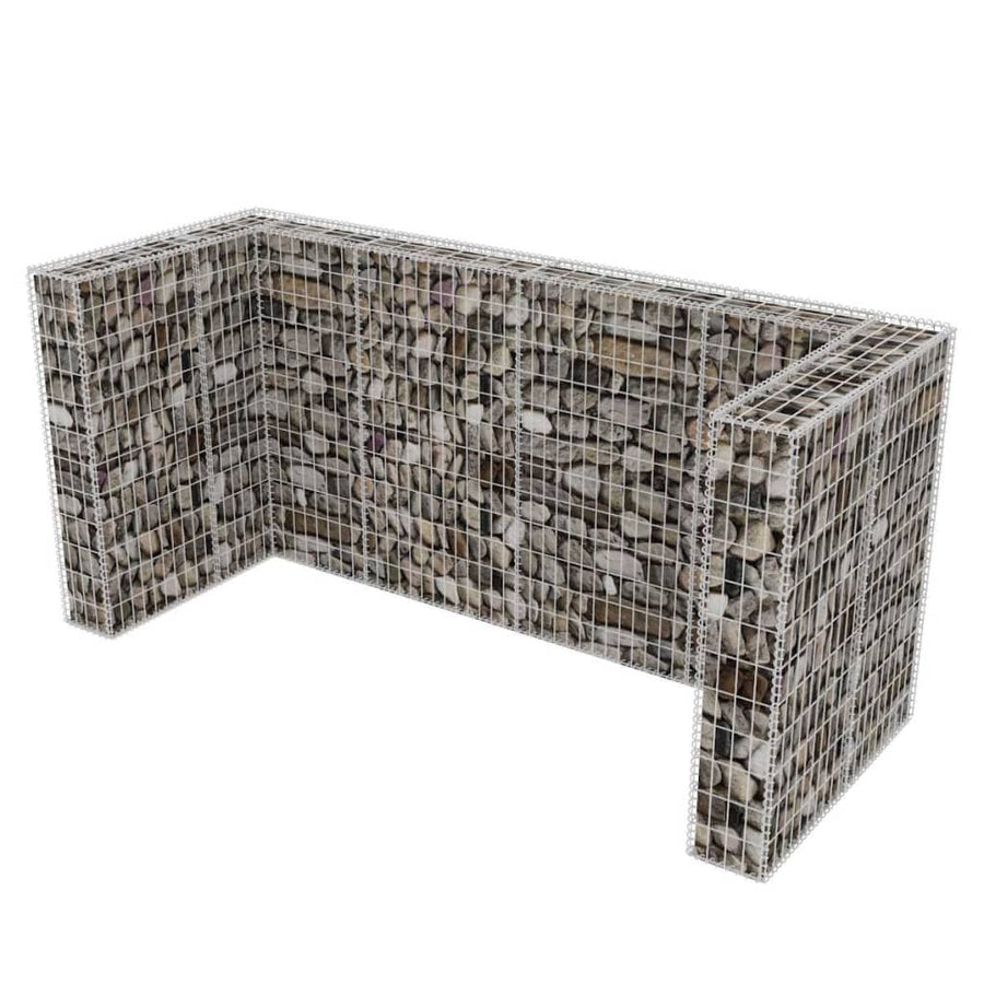 Schanskorf Drievoudige Vuilnisbak Ombouw Staal 250 x 100 x 120 cm