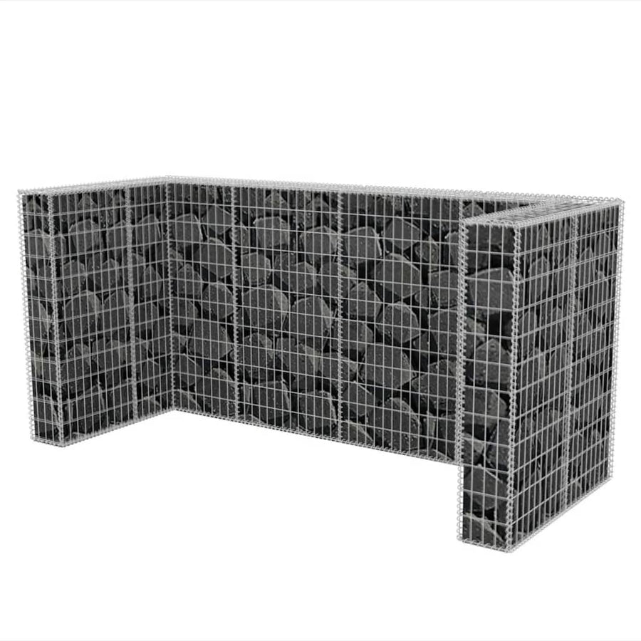 Schanskorf Drievoudige Vuilnisbak Ombouw Staal 250 x 100 x 120 cm