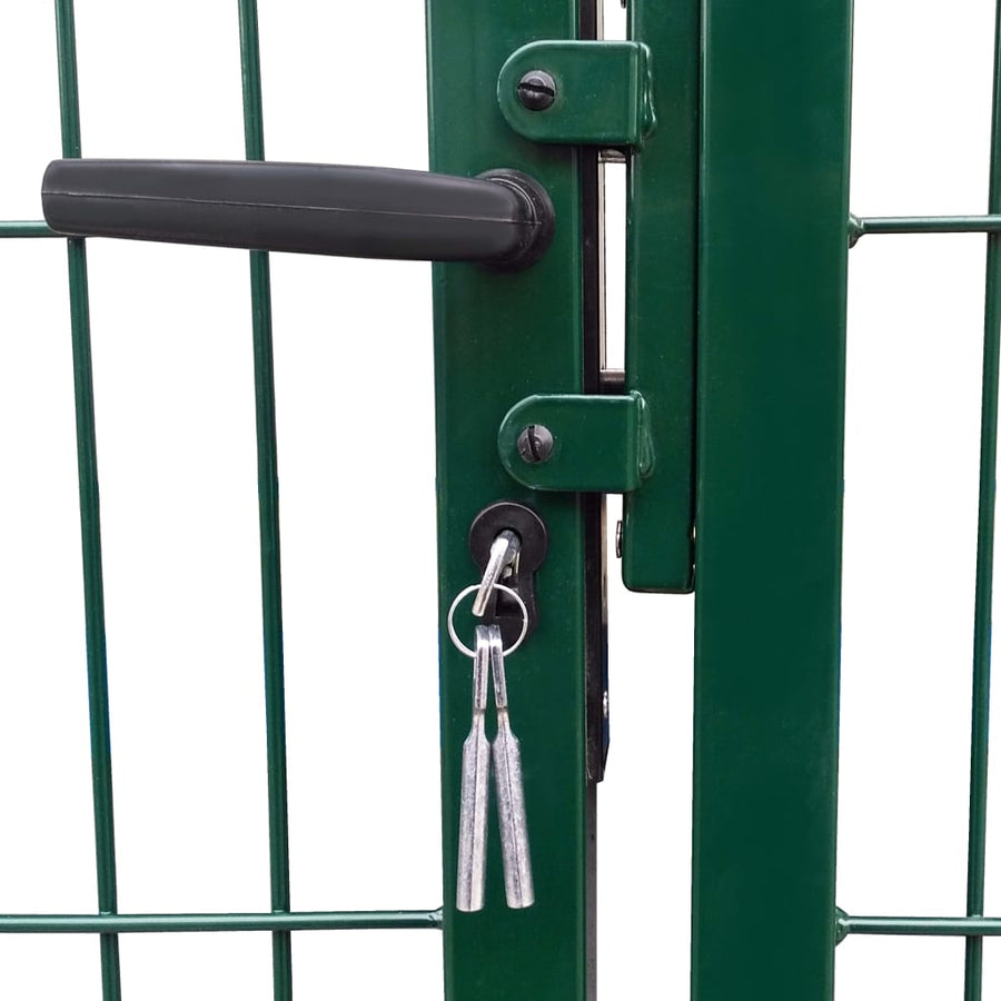 Poort Met Palen 350X Staal 100 cm Groen