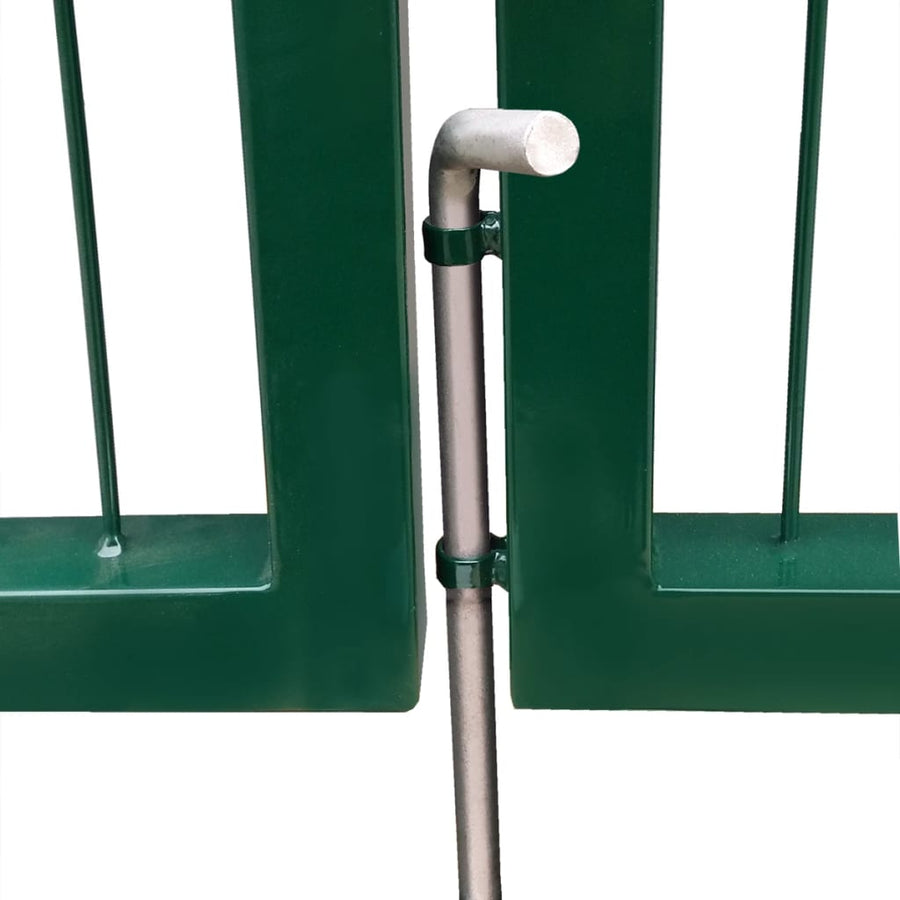 Poort Met Palen 350X Staal 100 cm Groen