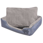 Dog bed with padded cushion size L grey