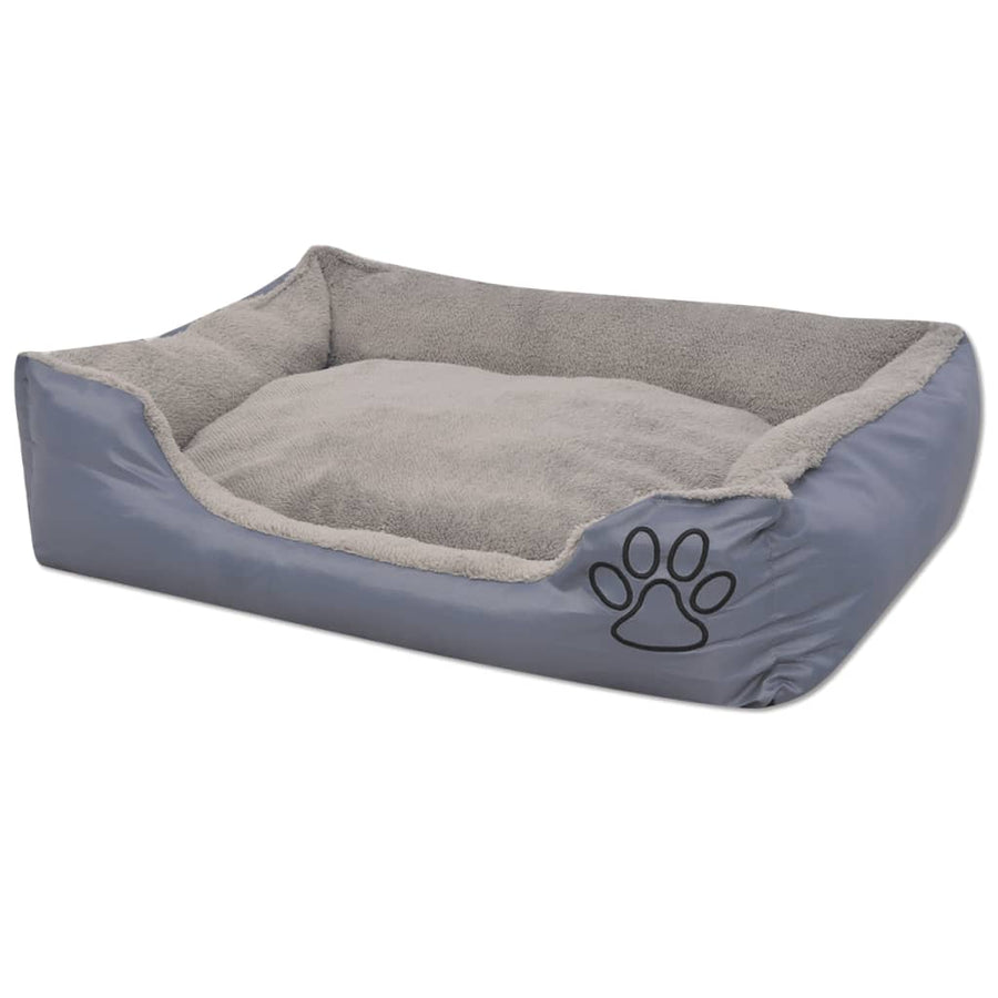 Hondenbed met gewatteerd kussen maat XL grijs xl
