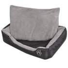 Dog bed with padded cushion size M black