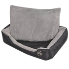 Dog bed with padded cushion size L black