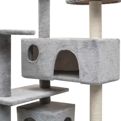 Kattenkrabpaal Met Sisal Krabpalen 125 Cm 67 x 67 x 125 cm Grijs