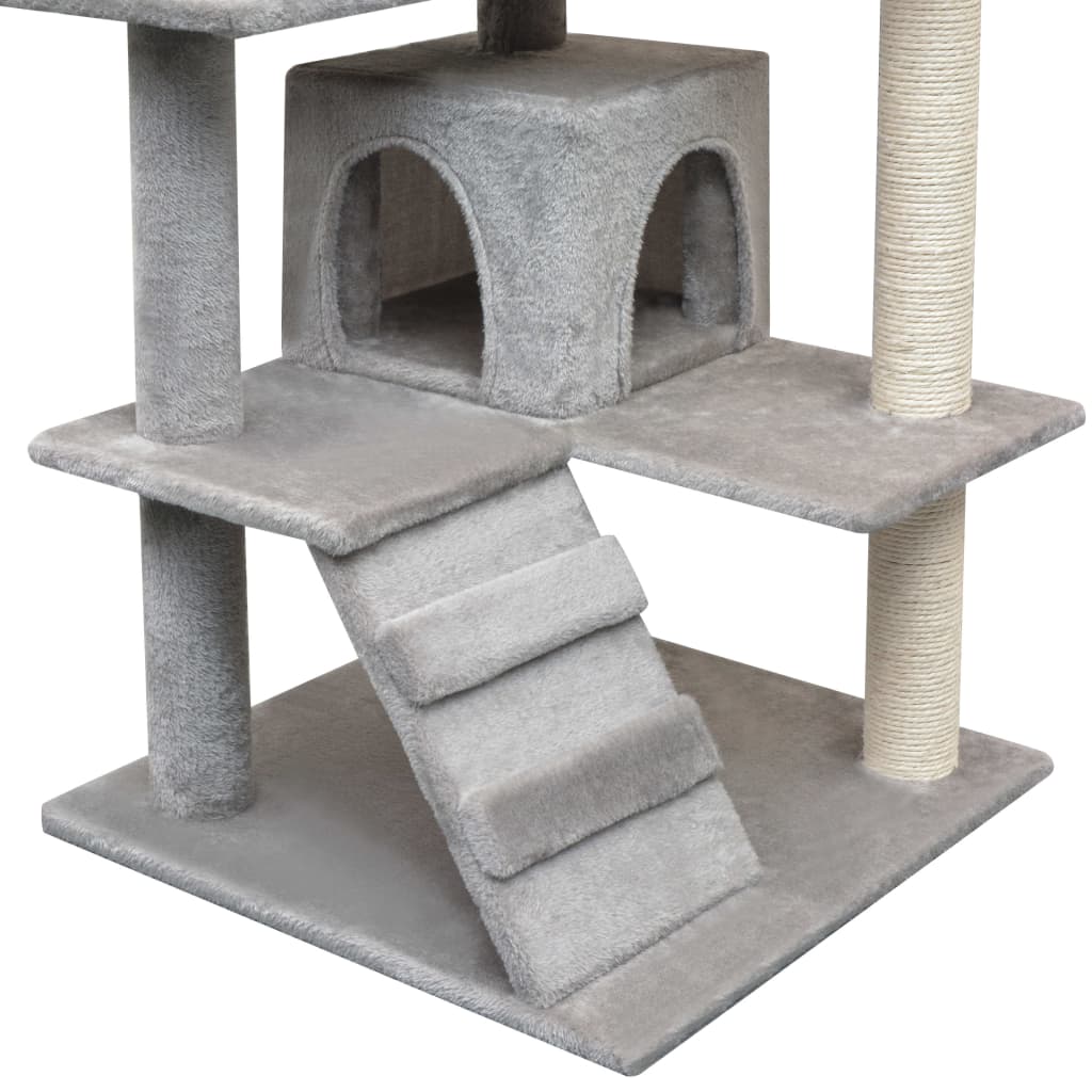 Kattenkrabpaal Met Sisal Krabpalen 125 Cm 67 x 67 x 125 cm Grijs
