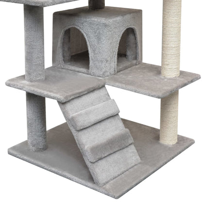Kattenkrabpaal Met Sisal Krabpalen 125 Cm 67 x 67 x 125 cm Grijs