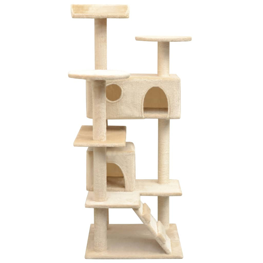 Kattenkrabpaal met sisal krabpalen 125 cm beige 67 x 67 x 125 cm Beige