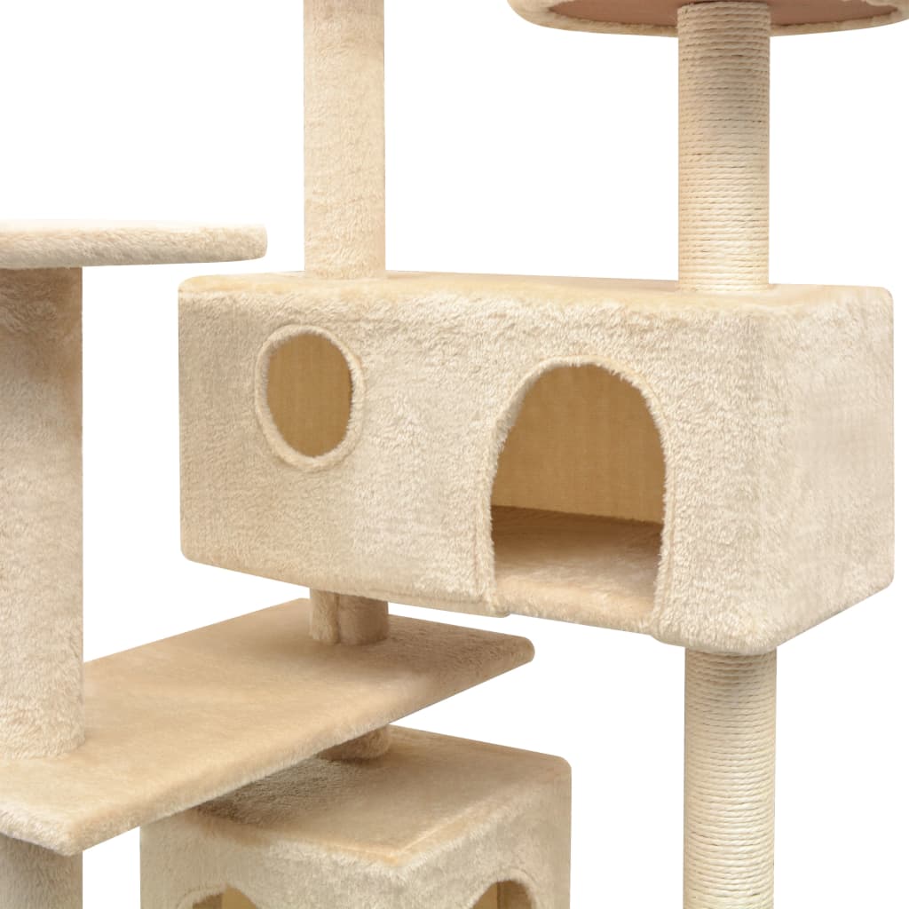Kattenkrabpaal met sisal krabpalen 125 cm beige 67 x 67 x 125 cm Beige
