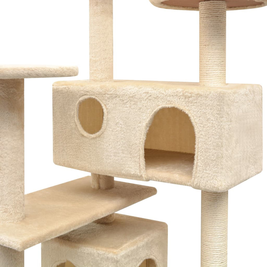 Kattenkrabpaal met sisal krabpalen 125 cm beige 67 x 67 x 125 cm Beige