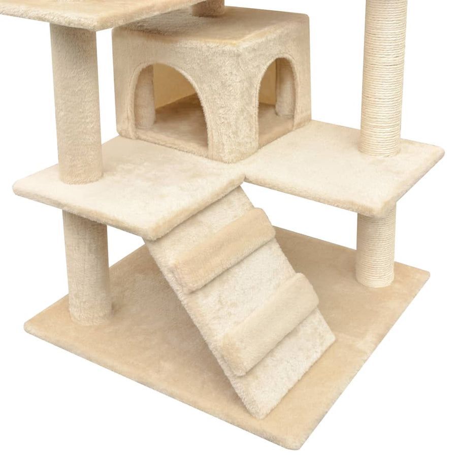 Kattenkrabpaal met sisal krabpalen 125 cm beige 67 x 67 x 125 cm Beige