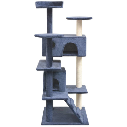 Kattenkrabpaal met sisal krabpalen 125 cm donkerblauw 67 x 67 x 125 cm Donkerblauw