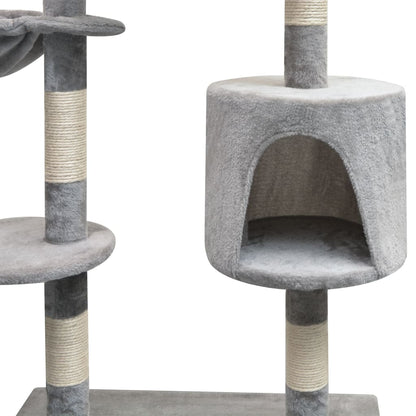 Kattenkrabpaal met sisal krabpalen 125 cm grijs 96 x 35 x 125 cm Grijs