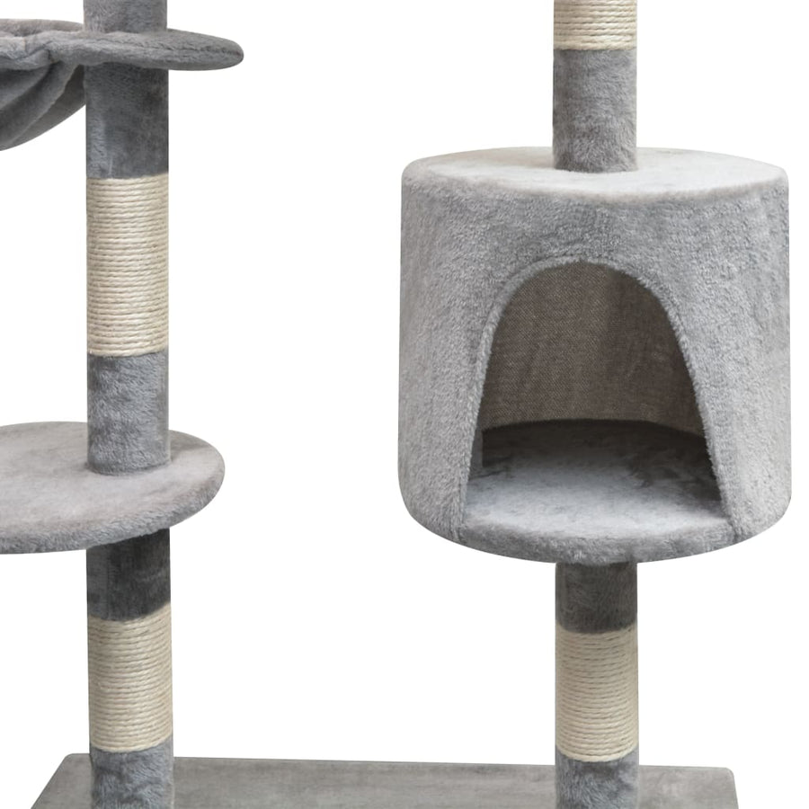 Kattenkrabpaal met sisal krabpalen 125 cm grijs 96 x 35 x 125 cm Grijs