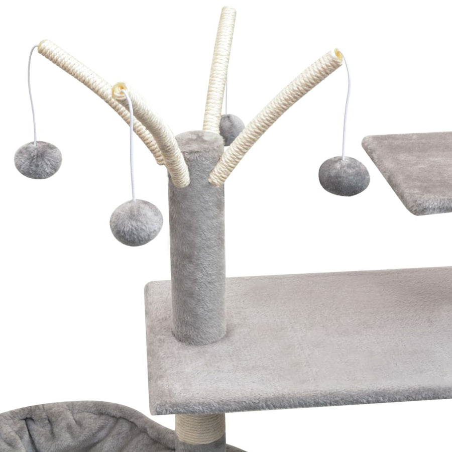 Kattenkrabpaal met sisal krabpalen 125 cm grijs 96 x 35 x 125 cm Grijs