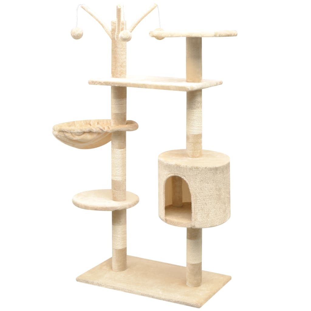 Kattenkrabpaal met sisal krabpalen 125 cm beige 96 x 35 x 125 cm Beige