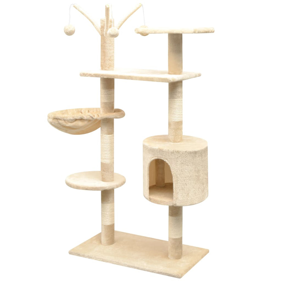 Kattenkrabpaal met sisal krabpalen 125 cm beige 96 x 35 x 125 cm Beige