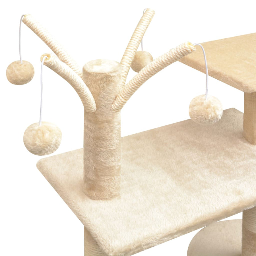 Kattenkrabpaal met sisal krabpalen 125 cm beige 96 x 35 x 125 cm Beige