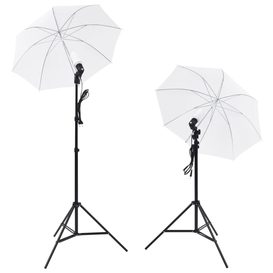 Fotostudio Set Met 5 Gekleurde Achtergronden & 2 Paraplu's